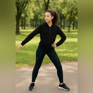 Stori Perseverance Tight Leggings –Damask Onyx Deep Teal  Size 4 NWT